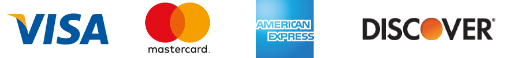 Visa, Master Card, American Express, Discover logos
